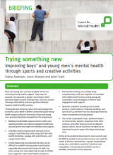 Trying something new: Improving boys’ and young men’s mental health through sports and creative activities